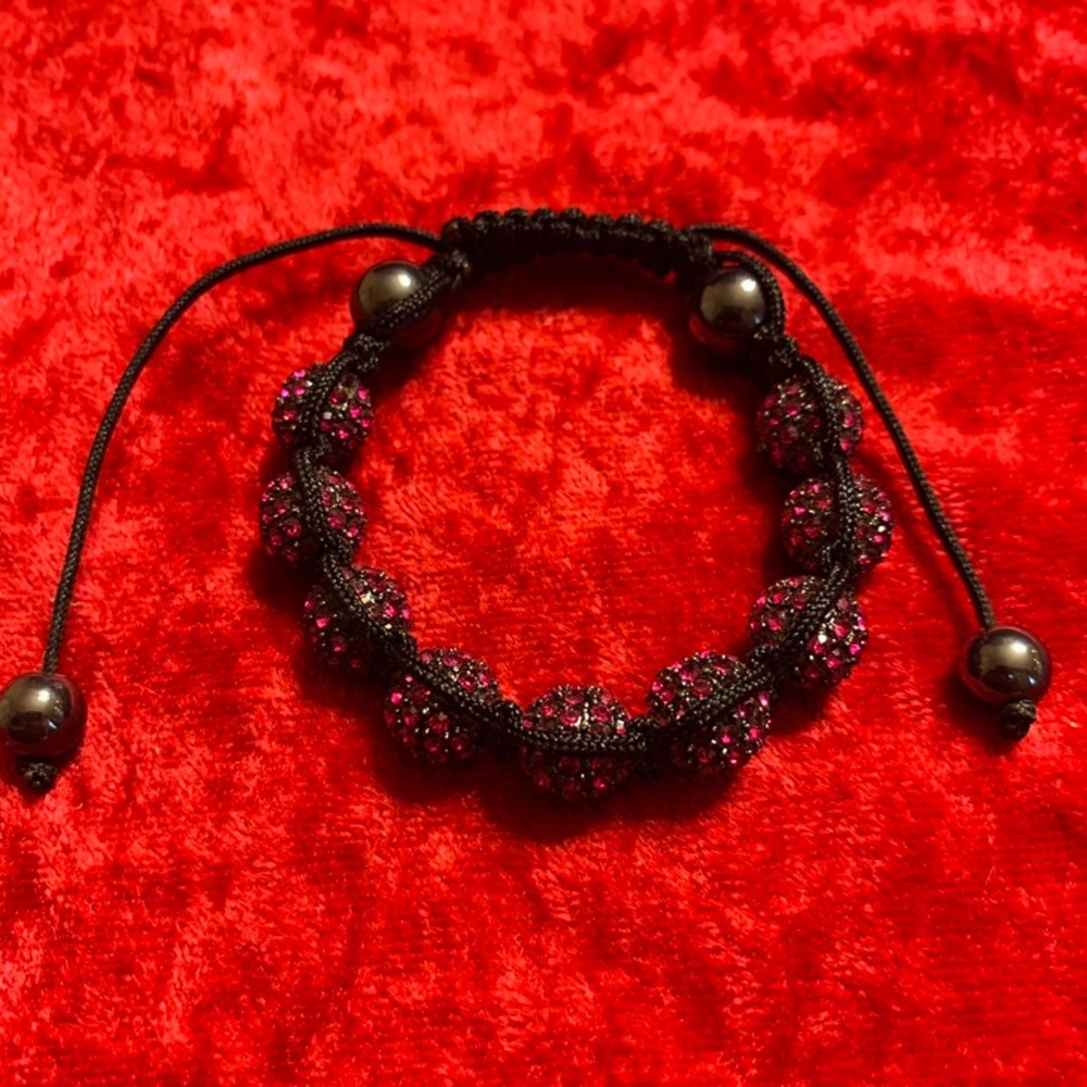 Steel beaded woven bracelet
